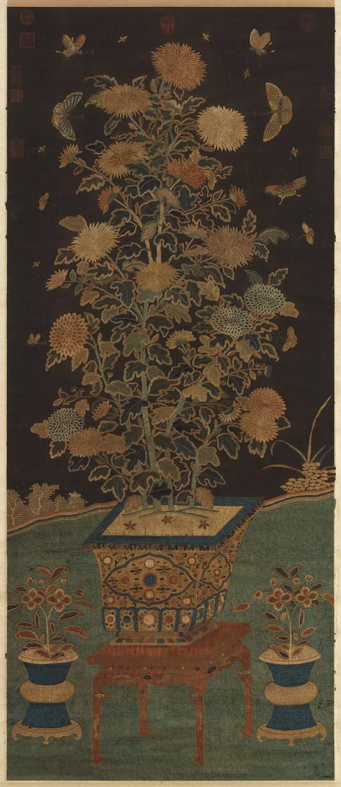 宋绣菊花廉（二）轴