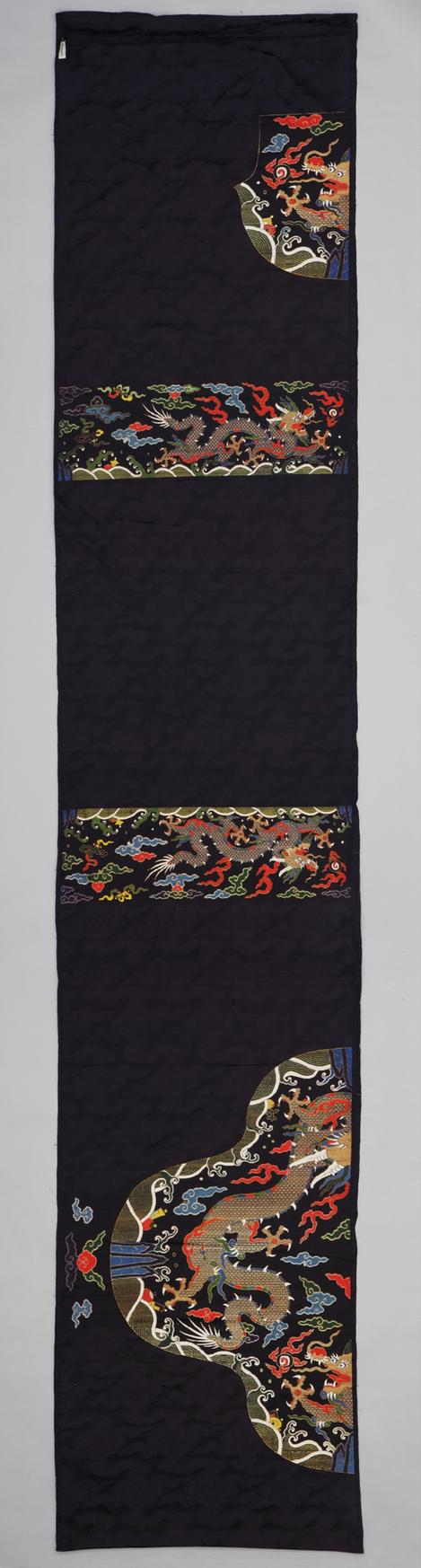 青色五彩大蟒缎