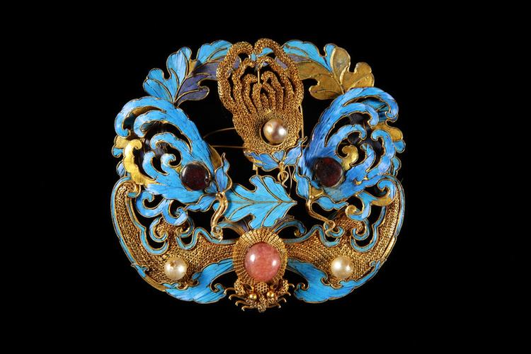 银镀金福寿纹簪