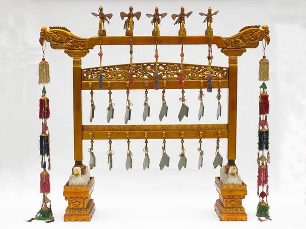 碧玉描金云龙纹小编磬-黄钟