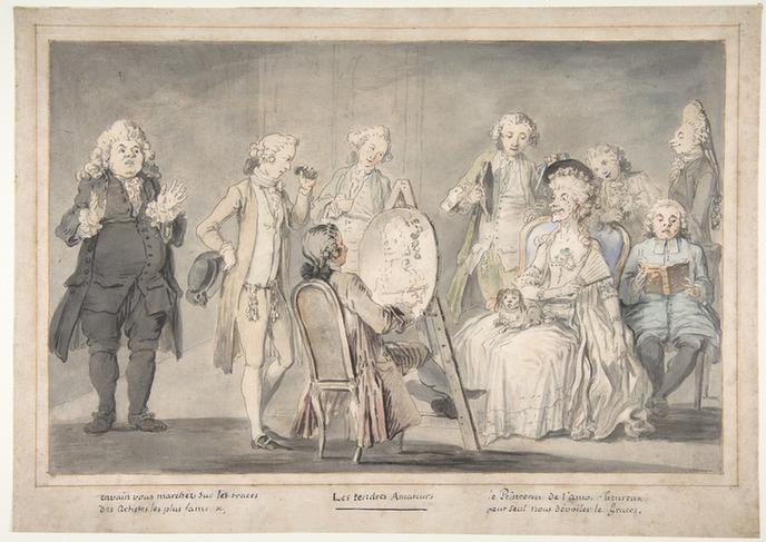 attributed to Pietro Antonio Novelli--Satirical drawing Artist Painting