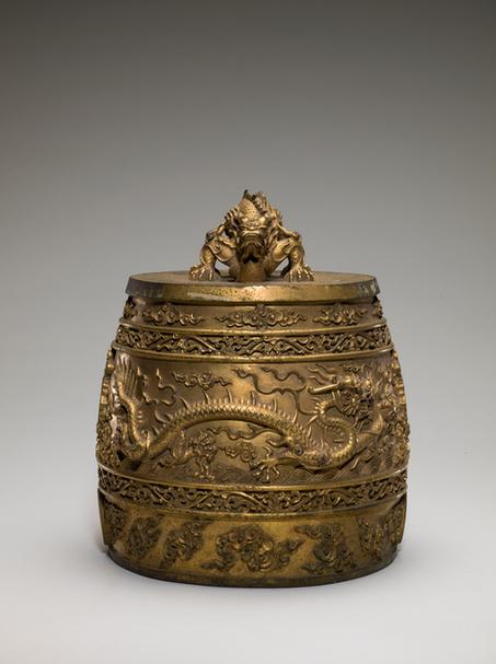 铜镀金双龙纽云龙纹编钟-倍夷则