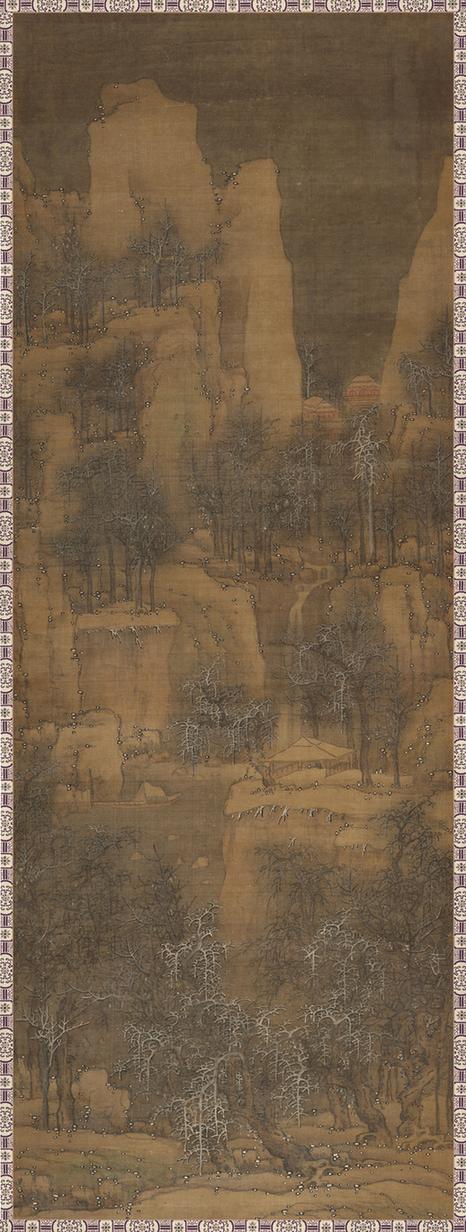 雪景山水图立轴