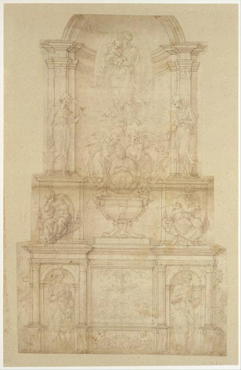 Michelangelo Buonarroti--Design for the Tomb of Pope Julius