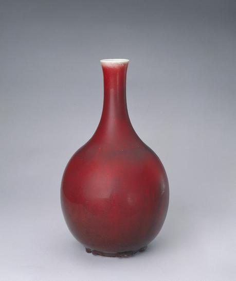 郎窑红釉胆式瓶
