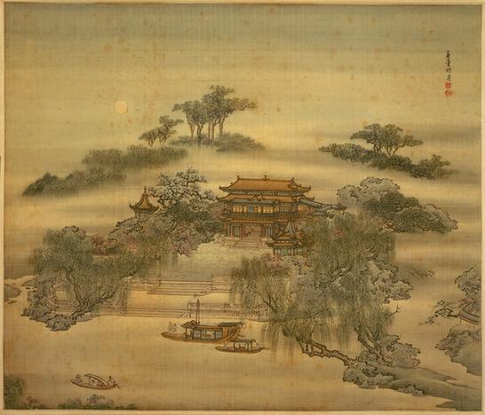 袁耀山水屏-春台明月