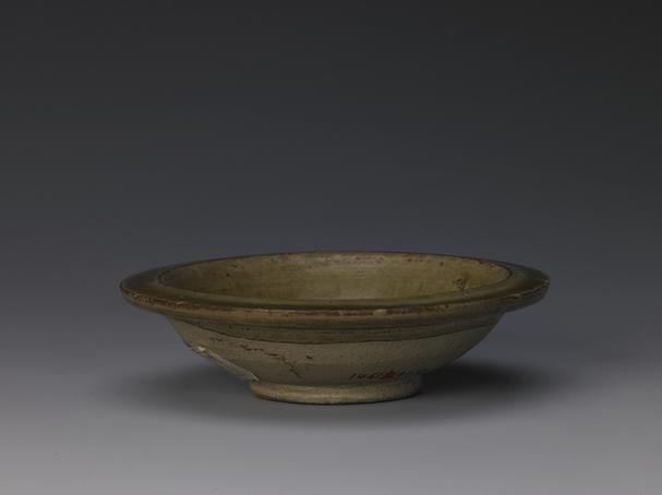 耀州窑青釉印花双鱼纹洗