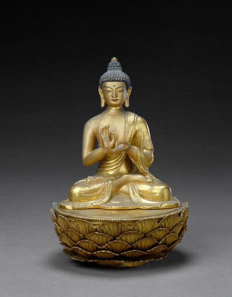 铜鎏金释迦牟尼佛坐像