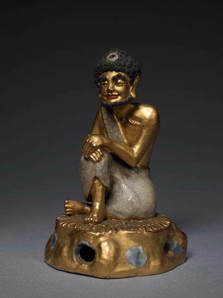 乾隆款仿官釉达摩坐像