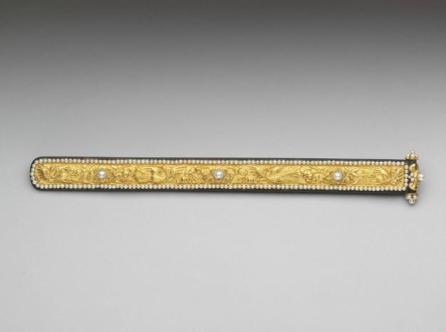 玳瑁镶金凤纹扁方