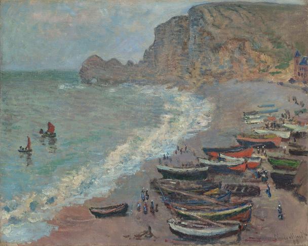 Beach at étretat, 1883