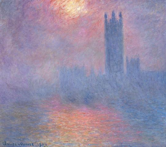 Houses of Parliament, Effect of Sunlight in the Fog, 1900-1901