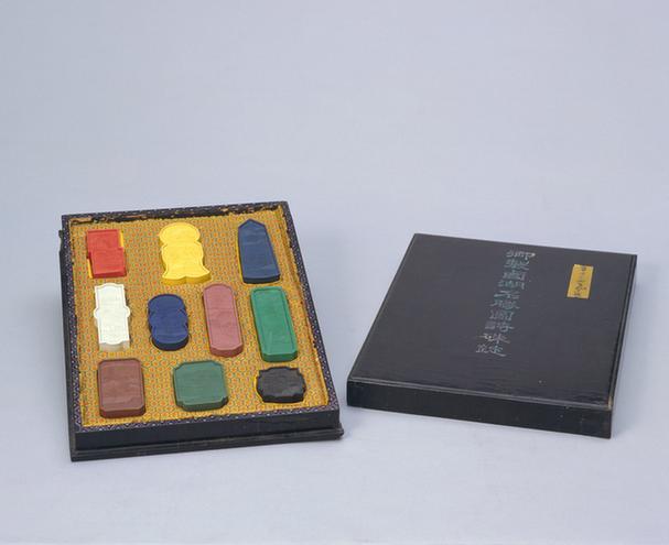 御制西湖十景诗色墨-苏堤春晓浅蓝墨