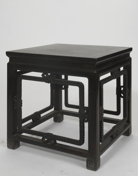 紫檀木雕绳纹方杌