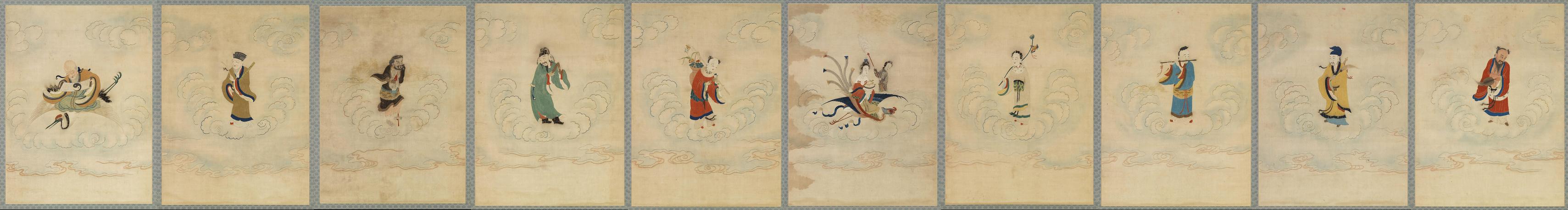 顾绣八仙庆寿挂屏