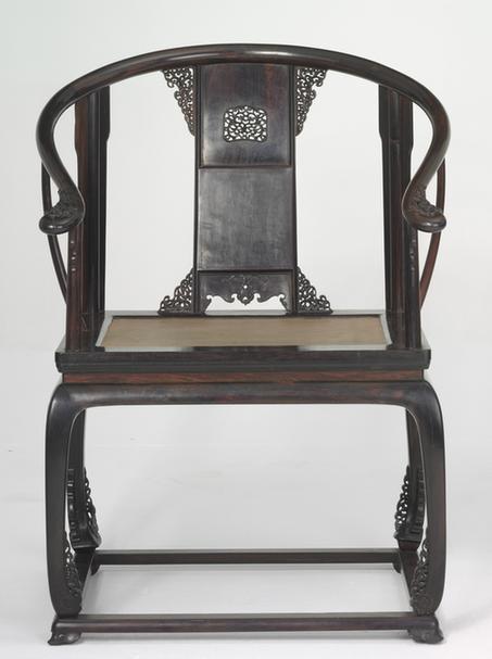 紫檀木藤心圈椅