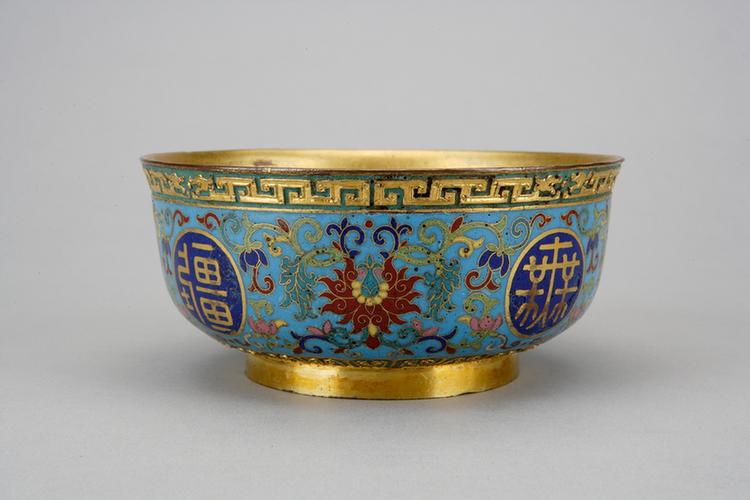 掐丝珐琅万寿无疆碗