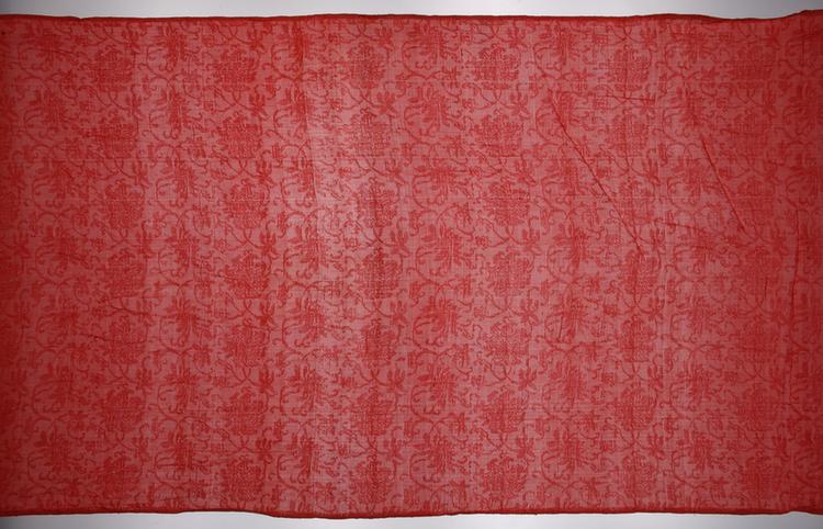 粉色勾莲菊纹罗