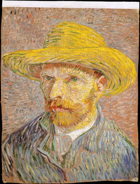 Self-Portrait with a Straw Hat verso The Potato Peeler1887