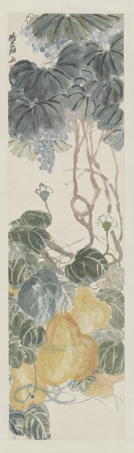 吴俊卿葡萄葫芦轴