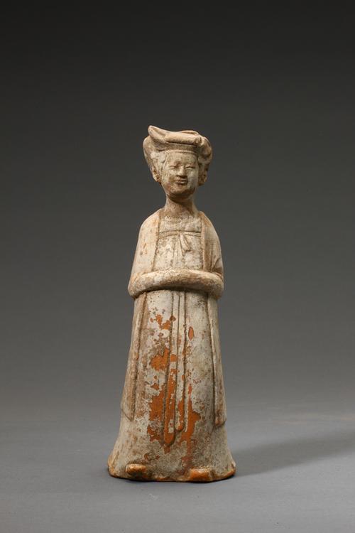 陶画彩女立俑