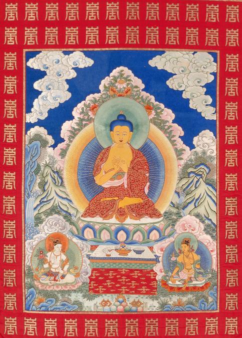 绣线释迦牟尼轴