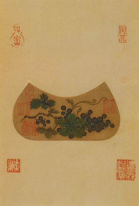 花鸟山水小品册-葡萄