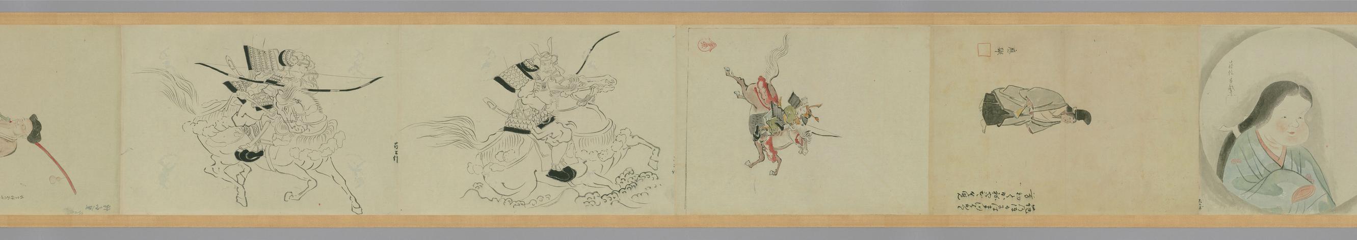 明清日本古画花鸟山水人物粉本-人物卷