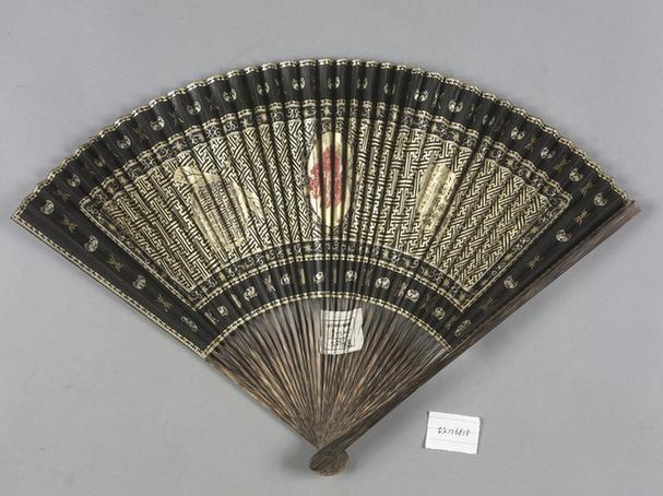 棕竹股书画面折扇