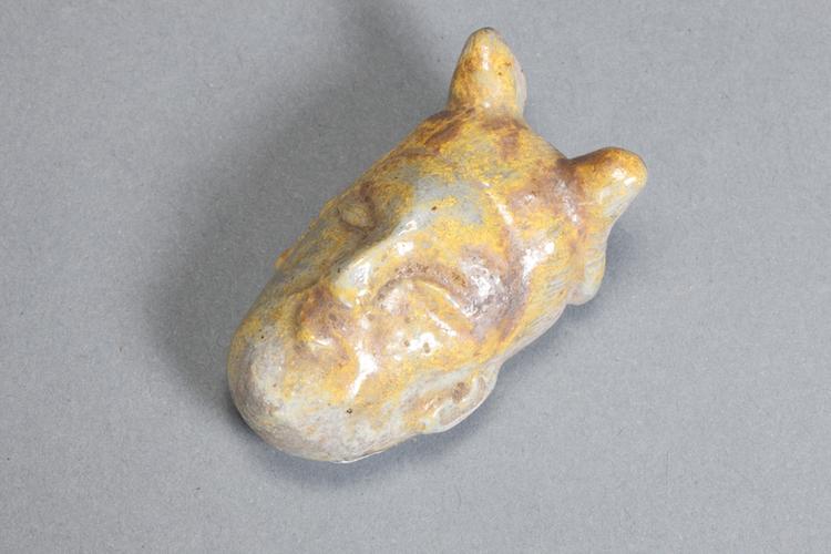 邛窑绿釉女头像