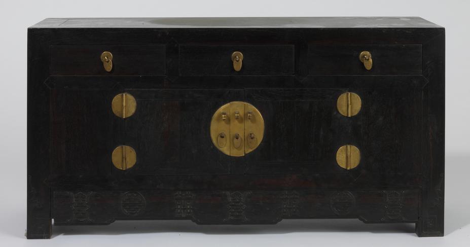 红木三面连炕柜