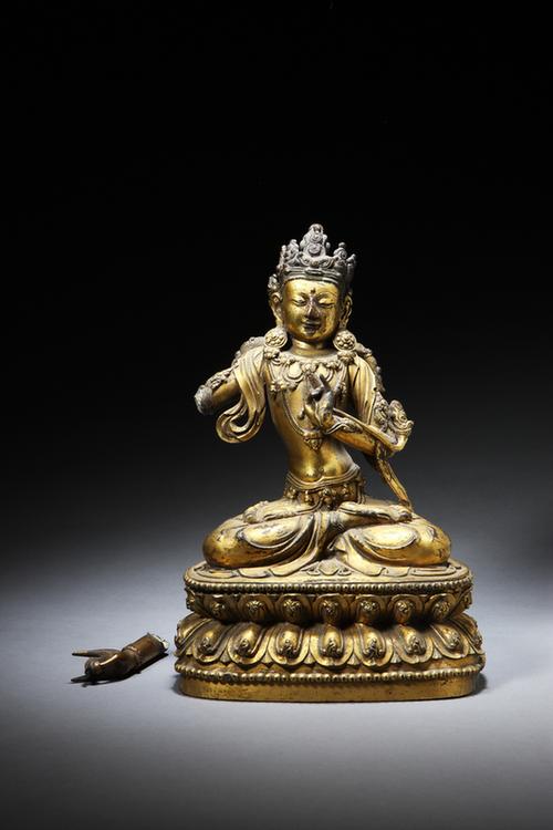 铜鎏金菩萨坐像