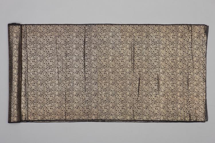 青色万胜地小碎花杂宝纹织金绸