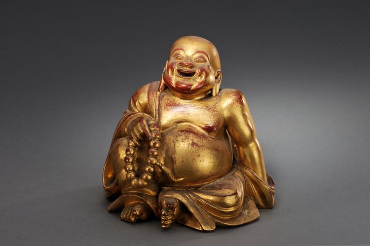 竹雕弥勒佛坐像