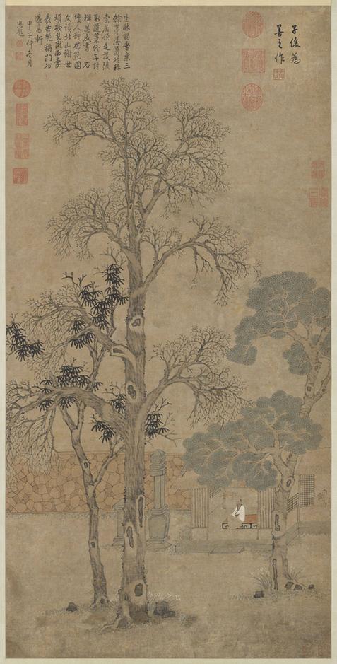 乔木高斋图