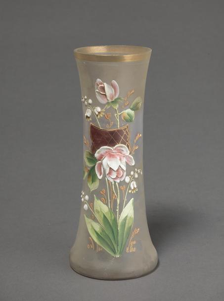 白玉玻璃彩画花插