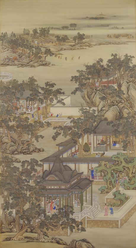 雍正十二月行乐图轴