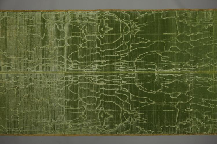 绿色银线轧花纱