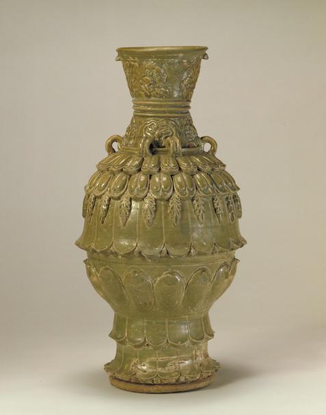 青釉仰覆莲花尊