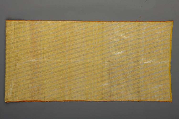 黄色银条纹回回织金绸