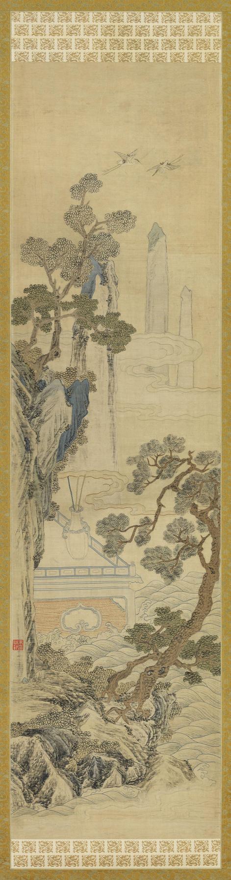 乾隆缂丝山水挂屏四轴-2