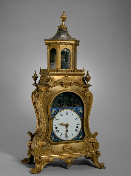 铜镀金水法卷帘人击钟