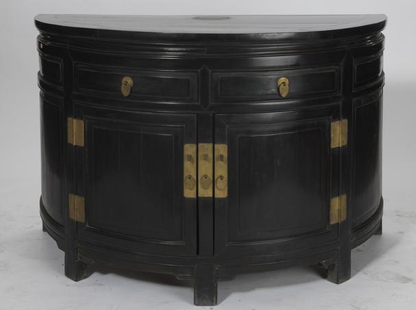 红木带屉半圆桌