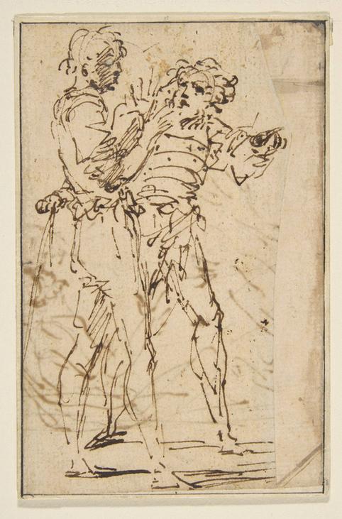 Salvator Rosa--Two Standing Men Gesticulating