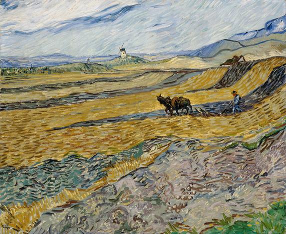 Enclosed Field with Ploughman 1889