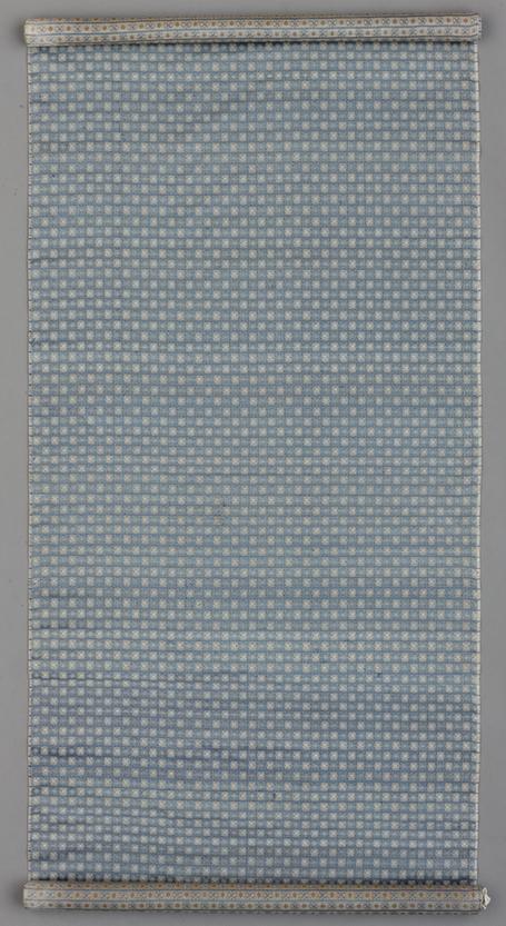 蓝色地双福万字纹锦