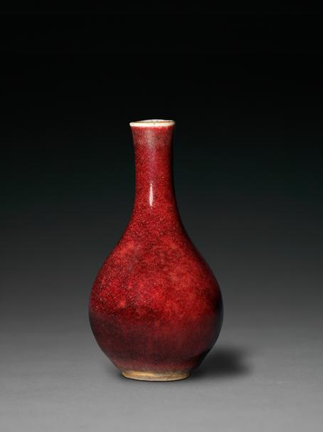郎窑红釉胆式小瓶