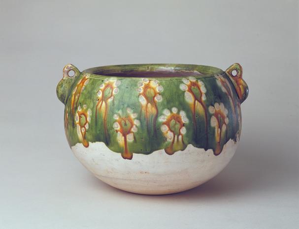 巩义窑三彩双系罐