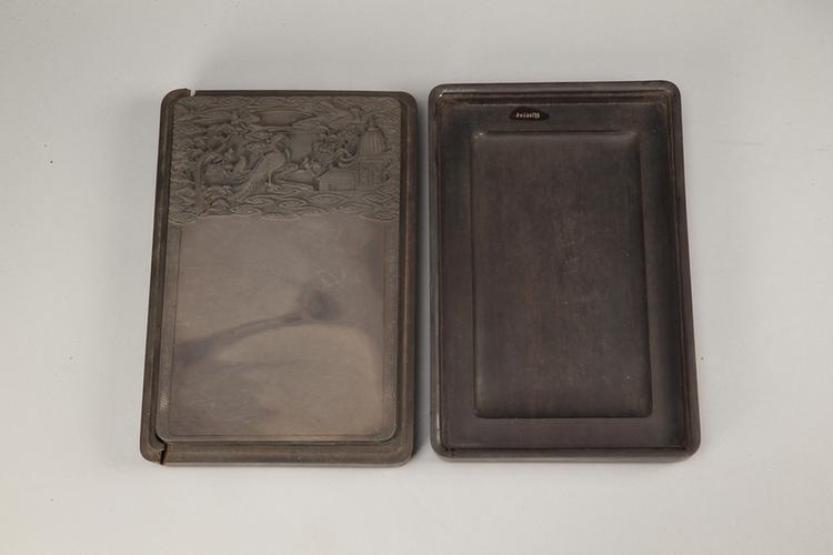 端石雕凤鸟纹砚