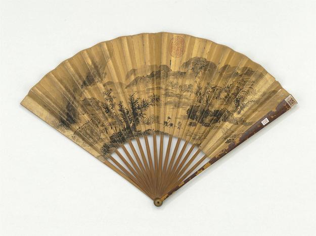 画落木寒山成扇